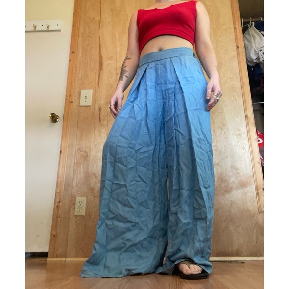Hunter & Brown Pants - Women's Blue Wide Leg Pants